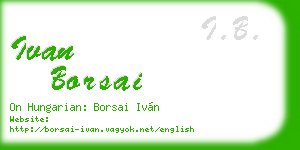 ivan borsai business card